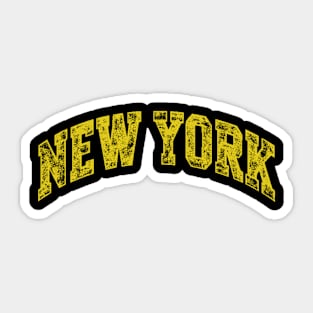 New York Varsity Yellow Text Sticker